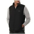 thumbnail image 3 of BiZtdJrK Men Casual Heated Vest Stand Collar Multi Heating Zones Rechargeable Winter Warm Puffer Vests Big and Tall Sleeveless Solid Quilted Jacket with Zipper Pockets Black L, 3 of 10