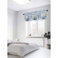 thumbnail image 3 of Snowman Blue Valances for Windows, Plaid Christmas Snowflake Xmas Light Filtering Window Treatment Valances, Rod Pocket Small Curtains for Kitchen/Bathroom, 42"x12", 3 of 9