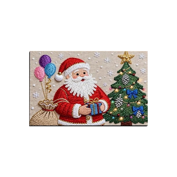 Alfombra de la Puerta de Navidad 9 × 6 × 1cm Multicolor Flock Baño Alfombra de Piso para la Entrada Del Baño