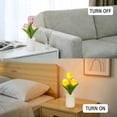 thumbnail image 3 of Artificial Pink Tulip Flower Lamp, LED Decorative Light with White Pot, Battery Powered for Bedroom Living Room, Gifts for Women Mom Grandma Girlfriend on Birthday Christmas Valentines Mothers Day, 3 of 13