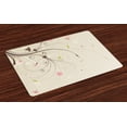 thumbnail image 1 of Ambesonne Dragonfly Place Mats Set of 4, Bouquet Shabby Plant, Standard Size, Tan Brown Pale Pink, 1 of 4