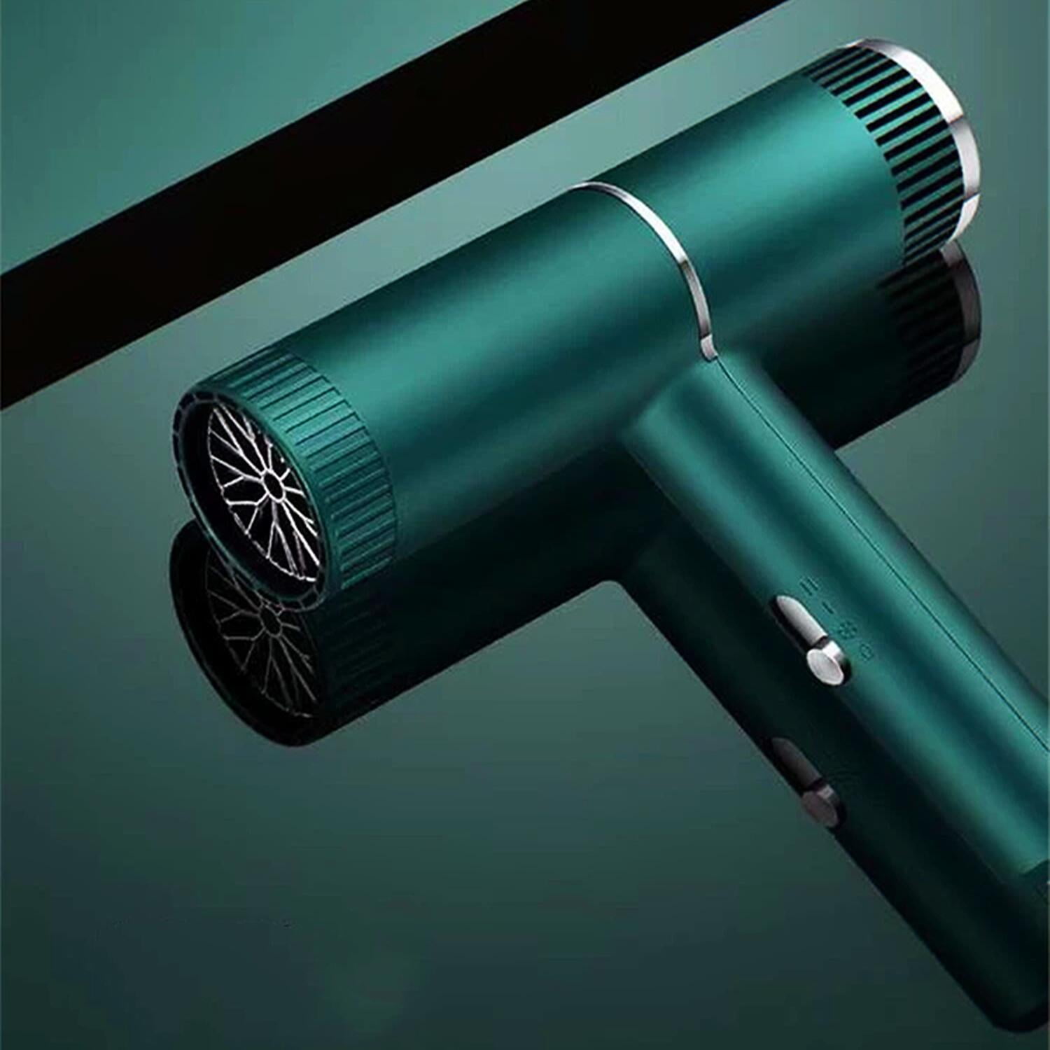 Professional Travel Size Infrared Negative Ionic Hot & Cold Wind Blow Hair Dryer, 700 Watts, Hunter Green
