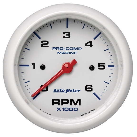 AutoMeter 200752 Marine White Tachometer 3-3/8" 6K RPM