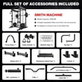thumbnail image 2 of Forgemus Smith Machine, 2000LBS M11 Multi-Function Squat Rack Power Cage with Cable Crossover System and Smith Bar, All-in-One LAT Pull-Down Machine for Home Gym, 2 of 9
