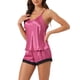 thumbnail image 4 of CONJUNTO DE PIJAMAS DE SATÉN PARA MUJER INSPIRE CHIC, TOPS SIN MANGAS CON LACITOS Y PANTALONES CORTOS, CONJUNTOS DE LOUNGE SEDOSOS XS Rosa, 4 of 6
