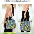 thumbnail image 4 of FORMRS Womens Corduroy Tote Bag Crossbody Shoulder Handbag with Pocket, Green Lemon Plaid, 4 of 7