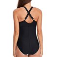 thumbnail image 4 of Women's One Piece Swimsuits Ruched Tommy Control Swimwear V Neck Sexy Back Crossover Swimming Bathing Suits, 4 of 5