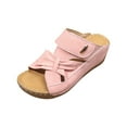 thumbnail image 2 of Women's Wedges Sandals 2025 Fashion Casual Summer Slippers New Solid Color Fish Mouth Roman Sandals Thick Bottom Wedge Heels Sandal, 2 of 9