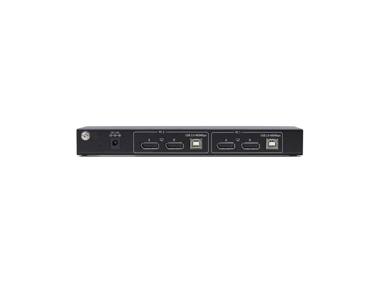 StarTech 2-Port Dual-Monitor DisplayPort KVM Switch with Dual View Video Matrix- 4K 60Hz - 4x USB Hub Ports - Hotkey Switching - DP 1.2 Matrix KVM   P2ADD121D-KVM-SWITCH