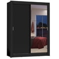 thumbnail image 1 of Ropero Closet Madesa Dallas 2 Puertas Corredizas con Espejo 2 Cajones Negro, 1 of 5