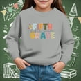 thumbnail image 2 of Godom Girls Oversized Crewneck Sweatshirts Kids Fashion Fleece Drop Shoulder Pullover 2-7 Years, 2 of 4
