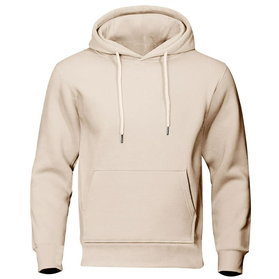 Fuwddey Hoodies for Men Long Sleeve Sweatshirts Fleece Lined Pullover Top Casaul Long Sleeve Drawstring Hooded Sweatshirt with Pocket