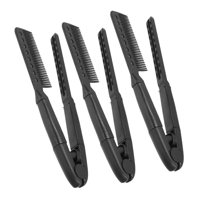 Styling Clamp Comb, Lightweight Hair Straightening Comb V Shaped Rounded Teeth 3pcs for Salon for Home