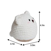 Hand Crochet Stuff Toy with Bell 4 Inches White Bear Bobbie Plush Toy