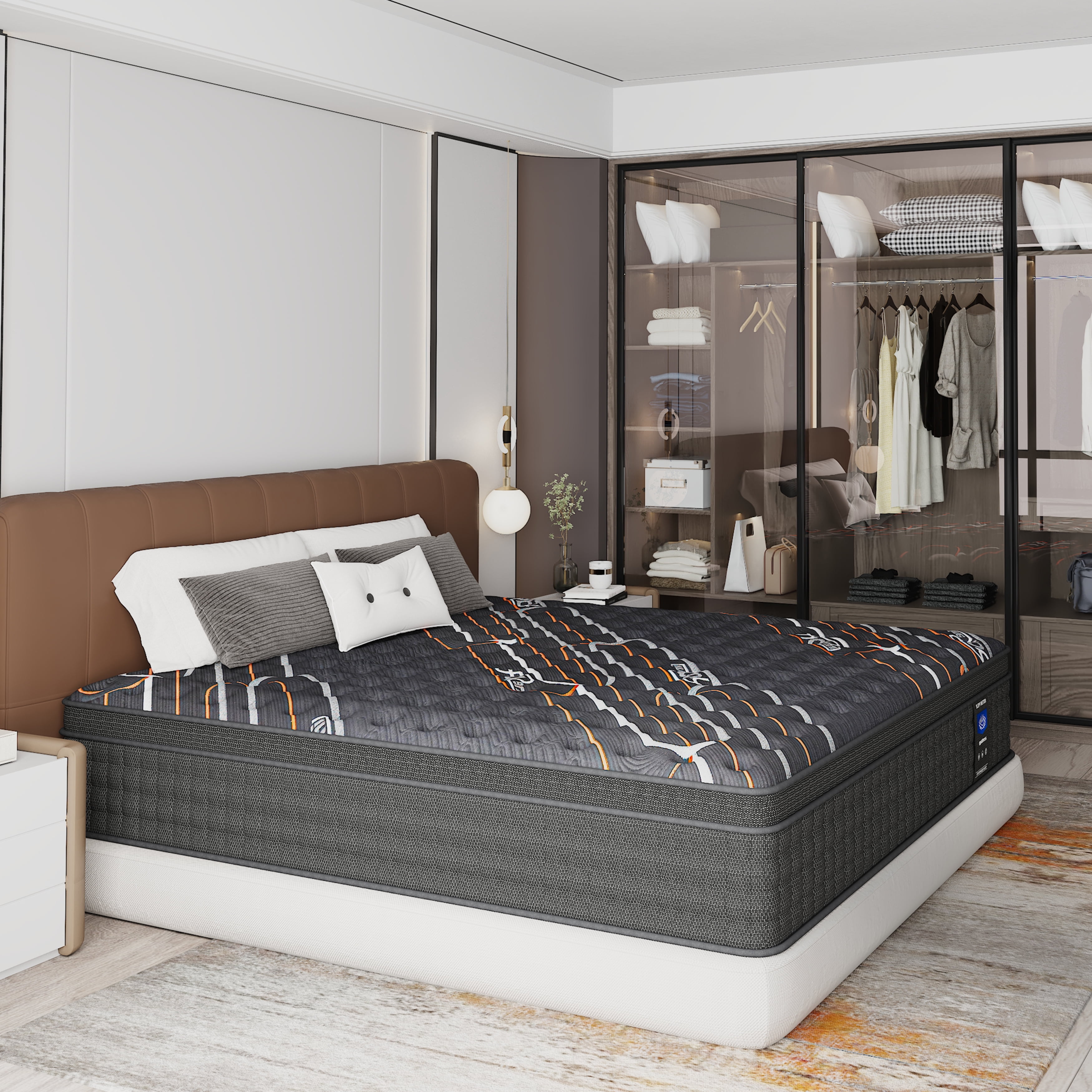 MRH Mattress 12 Inch Hybrid King Size Mattress in a Box Gel Memory Foam Mattress with Motion Isolation and Pressure Relief Strong Edge Support Breathable Pressure Relief