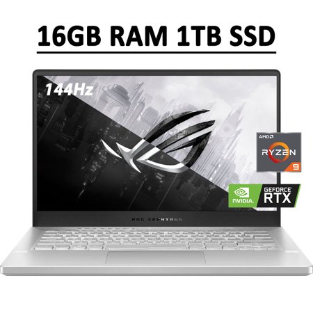 ASUS ROG Zephyrus G14 VR Ready Gaming Laptop 14" FHD 144Hz IPS Display (100% sRGB) AMD Octa-Core Ryzen 9 5900HS 16GB RAM 1TB SSD NVIDIA GeForce RTX 3060 6GB Backlit Fingerprint HDMI WiFi6 Win10