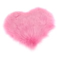 thumbnail image 1 of Alfombra de piel de oveja esponjosa con forma de corazón, de piel sintética, suave y sedosa. Rosado, 1 of 9