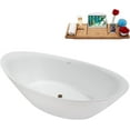 thumbnail image 2 of 71" Streamline NB6360ORB Soaking Glossy White Freestanding Tub and Tray With Internal Drain in Matte Oil Rubbed Bronze, 2 of 7