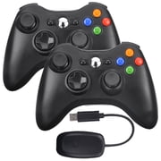 Restored Xbox 360 S 4GB Game Console Black with 2 Retrofam Wireless Controllers