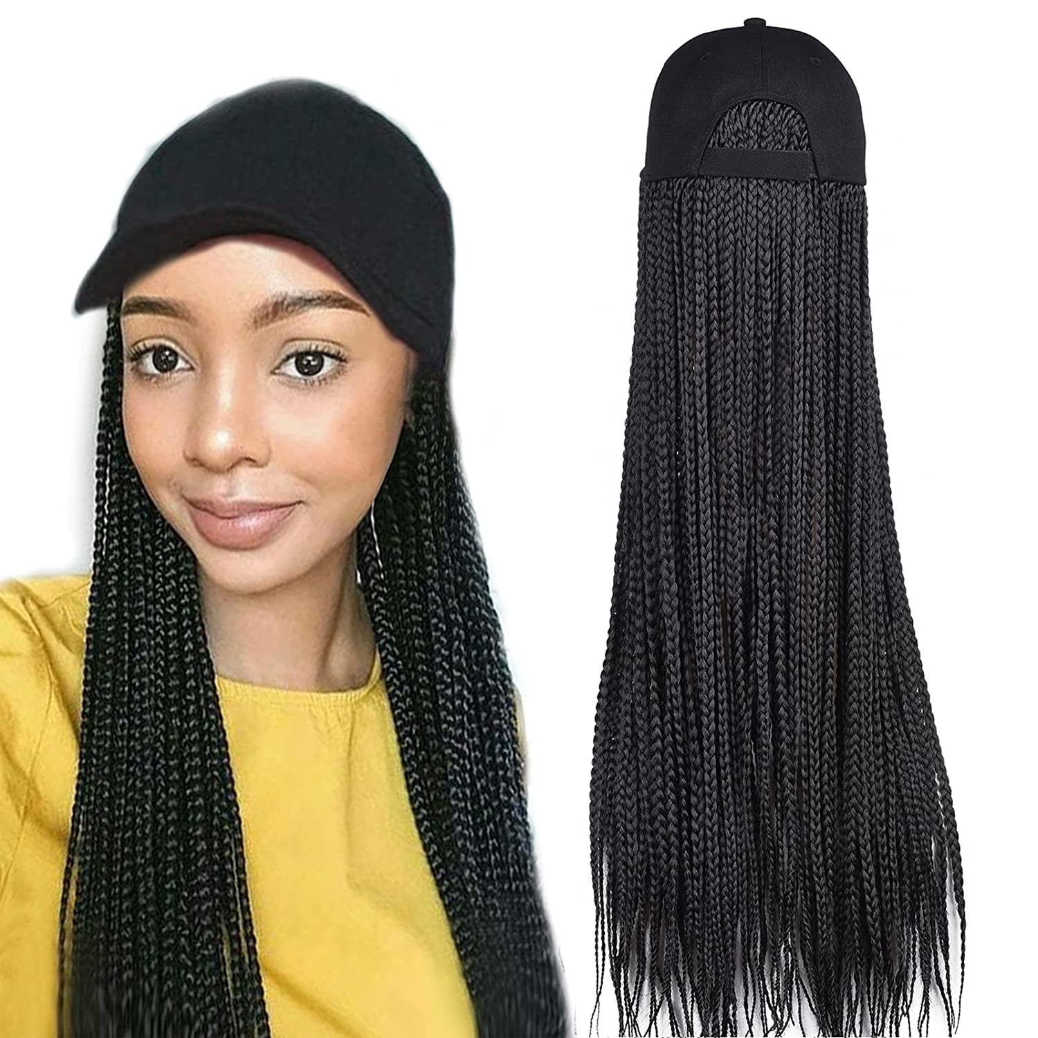 Box braids Synthetic Hair Hat Wig 