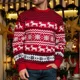 thumbnail image 3 of Suéter de punto a juego para mujer, hombre y niño, jersey de jacquard, jersey de manga larga, jersey grueso y cálido para mujer, look navideño, Navidad, 2024, 3 of 5