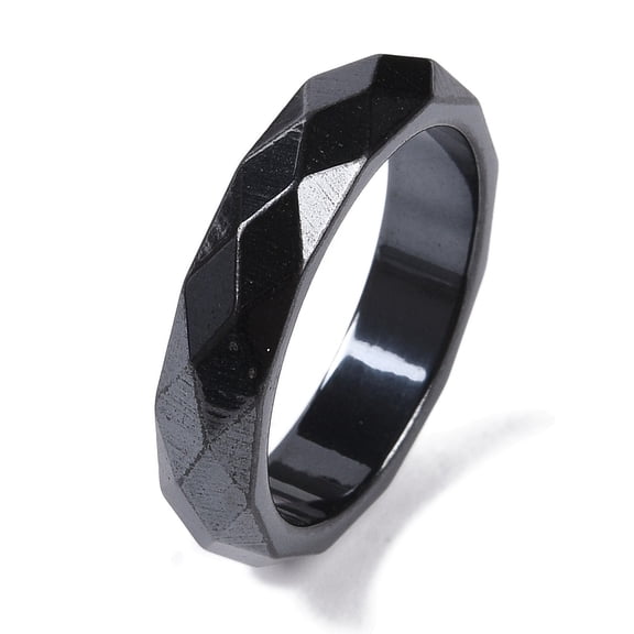 Magnetic Hematite Finger Ring for Men Women 6mm Inner Diameter: 21.6mm Hematite