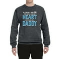 thumbnail image 2 of Girl Stole My Heart She Calls Me Daddy Daughter Girl Dad Father Gift | Mens Father's Day Crewneck Sweatshirt, Charcoal, 2XL, 2 of 4