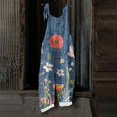 thumbnail image 7 of Iaqnaocc Jumpsuits for Women Overalls Casual Loose Adjustable Straps Vintage Floral Print Long Pant with Pockets Overalls for Women Dressy Trendy Outfits Clothes Light pink XXL, 7 of 7