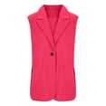 thumbnail image 7 of Vest Tops For Women Sevevn Women's Fashion Solid Color Button Pocket Suit Coat Sleeveless Casual Coat/Jacket, 7 of 7