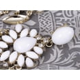thumbnail image 4 of Alilang Royal Golden Tone Chalky White Bead White Rhinestone Fashion Earrings, 4 of 4