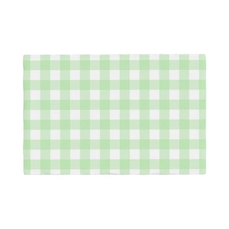 

Placemats Set of 4 Light green plaids Checkered Heat Resistant Non - Slip Place mats Waterproof table mat for Kitchen Dining-6片装