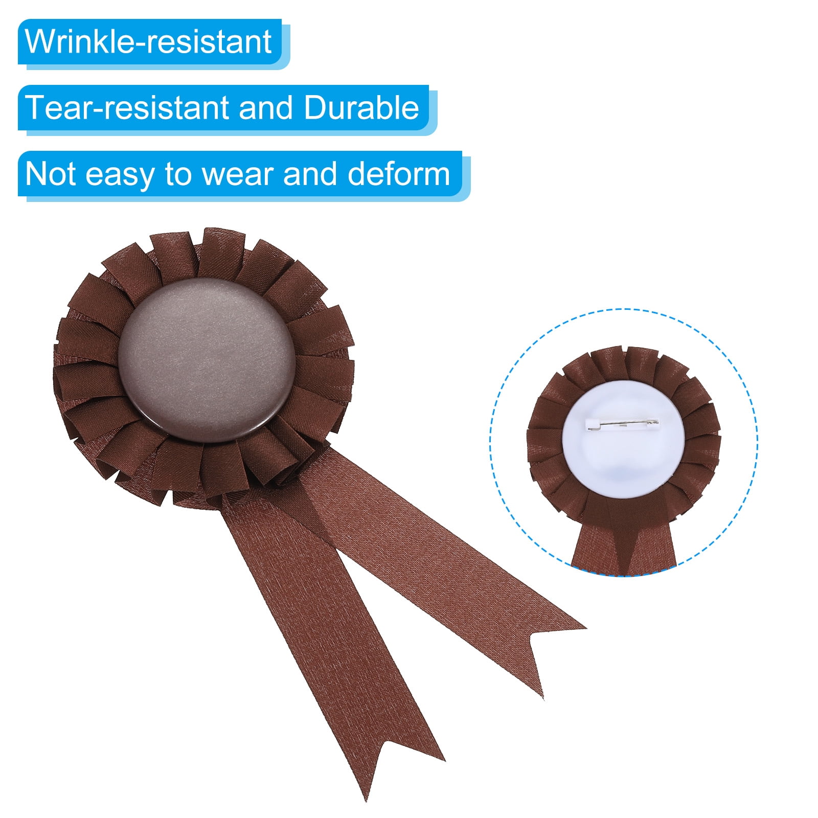 Uxcell Blank Award Ribbon, Ribbon Honorable Prize Recognition Ribbon, Brown 12Pcs