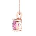 thumbnail image 3 of 3 cctw Simulated Pink Diamond Rose Gold Plated Pendant with 16" Box Chain (9mm, Round Cut), 3 of 7