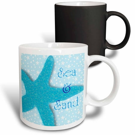 

Aqua Sea and Sand Starfish - Beach themed Ocean Art 11oz Magic Transforming Mug mug-60891-3