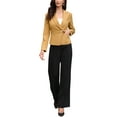 thumbnail image 2 of INSPIRE CHIC Blazer for Women Notched Lapel Button Down Long Sleeve Asymmetric Suit Jacket with Pockets XS Khaki, 2 of 6