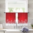 thumbnail image 3 of Red Snowflakes Christmas Sheer Curtains 45 Inch Length 2 Panels Set, Semi Transparent Voile Rod Pocket Curtains for Living Dining Room Bedroom Drapes Winter Holiday Xmas Snowflake, 3 of 8