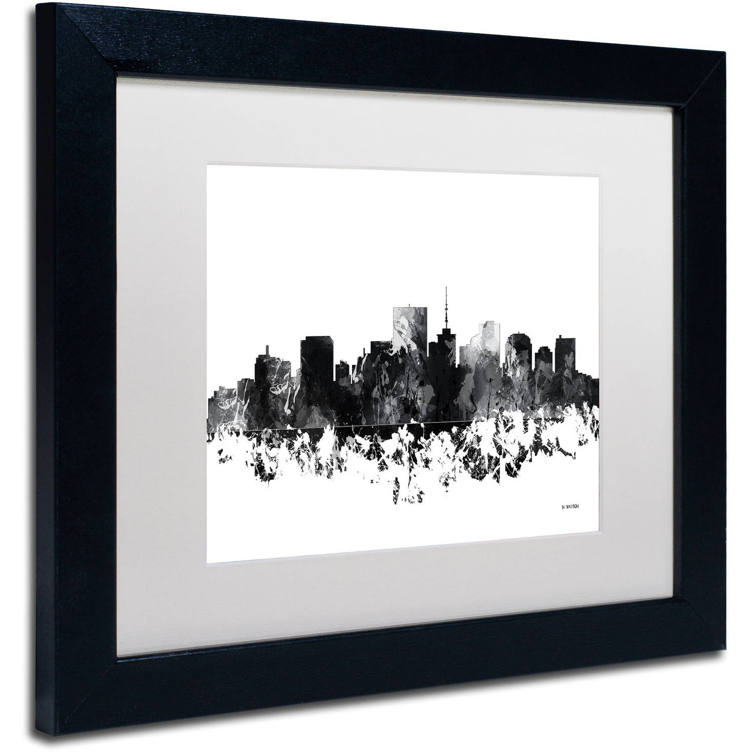 Trademark Fine Art "Richmond Virginia Skyline BG-1" Canvas Art by Marlene Watson, White Matte, Black Frame
