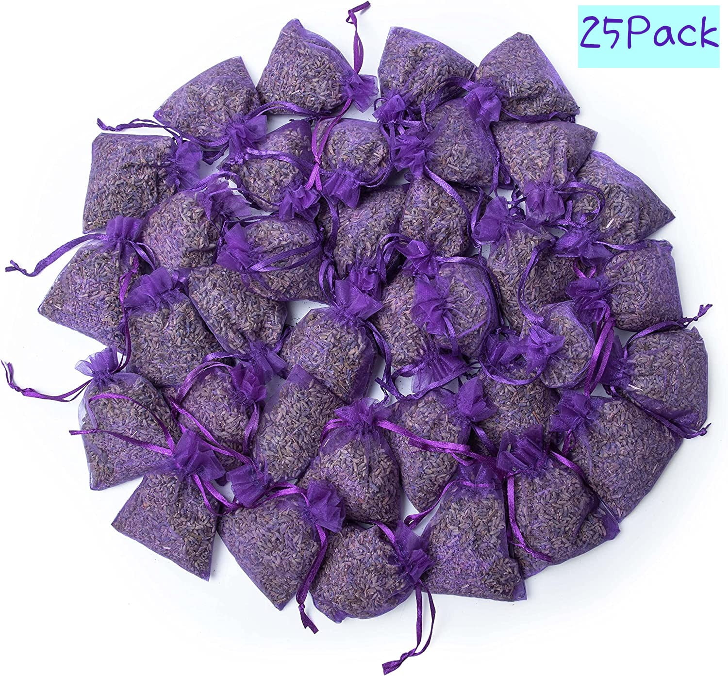 25 Pack Lavender Sachets Bags Trianu French Lavender Sachets for Drawers and Closets Home