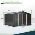 thumbnail image 2 of 10 x 10 FT Outdoor Storage Shed, Metal Garden Shed with Lockable Doors and Updated Frame Structure, Tool Sheds for Backyard Garden Patio Lawn Black, 2 of 8