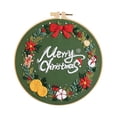 thumbnail image 2 of Kit de bordado navideño, punto de cruz, regalo de Navidad para adultos Corona navideña A, 2 of 9