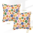 thumbnail image 3 of Bingfone Decorative Pillow Covers 18"x18" Groovy Daisy Flowers Couch Pillow Cases Modern Farmhouse Covers for Couch Sofa Bed, 3 of 9