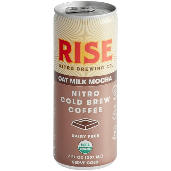 Rise Brewing Co. 7 fl. oz. Organic Oat Milk Mocha Nitro Cold Brew Coffee - 12/Case