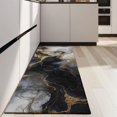 thumbnail image 4 of Black White Gold Marble Pattern Kitchen Rug Mat,Kitchen Runner Rugs Non Skid Washable,Decorative Kitchen Floor Mats for Kitchen,Sink,Laundry,17"X47", 4 of 5