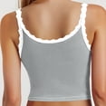 thumbnail image 5 of WEIWEN Spaghetti Strap Tank Top for Women Lace Sleeveless Ribbed Tank Tops Slim Fit Summer Going Out Crop Tops Vest Shirts Grey, M, 5 of 6