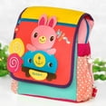 thumbnail image 2 of [Hi Rabbit] Embroidered Applique Kids Fabric Art School Backpack / Outdoor Backpack (9.2*10.4*2.7), 2 of 4