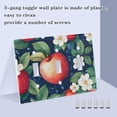 thumbnail image 3 of Yayeee Toggle Light Switch Wall Plate 3-Gang 6.37"x4.48" Decorative Outlet Cover, Blue Apple Pattern, 3 of 7