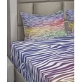 thumbnail image 4 of Ambesonne Geometric Fitted & Top Sheet Set with Shams, Abstract Zebra Skin, Purple Red Yellow, 4 of 5