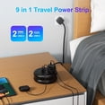 thumbnail image 2 of JOUALY 9 In 1 Power Strip, Surge Protector with 5 Outlets and 4 USB Ports ,6 FT Extension Cord (2500W/10A), Wire Wound Retractable Power Strip for Home, Office, Travel, Computer Desktop,Black, 2 of 5