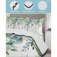 thumbnail image 4 of Quilts Twin XL Size, Sage Green Eucalyptus Leaves Soft Comforter Bedding Set for Bed, Spring Rustic Botanical Lightweight Quilted Bedspread with Pillow Cover(2 Pieces) for All Season, 68x98 Inch, 4 of 6
