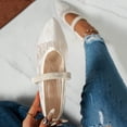 thumbnail image 6 of Miluxas Women's Mary Jane Flats Pointed Toe Ballet Flat with Buckle Dressy Comfortable Flats Adjustable Strap office Beige 8.5(41), 6 of 9